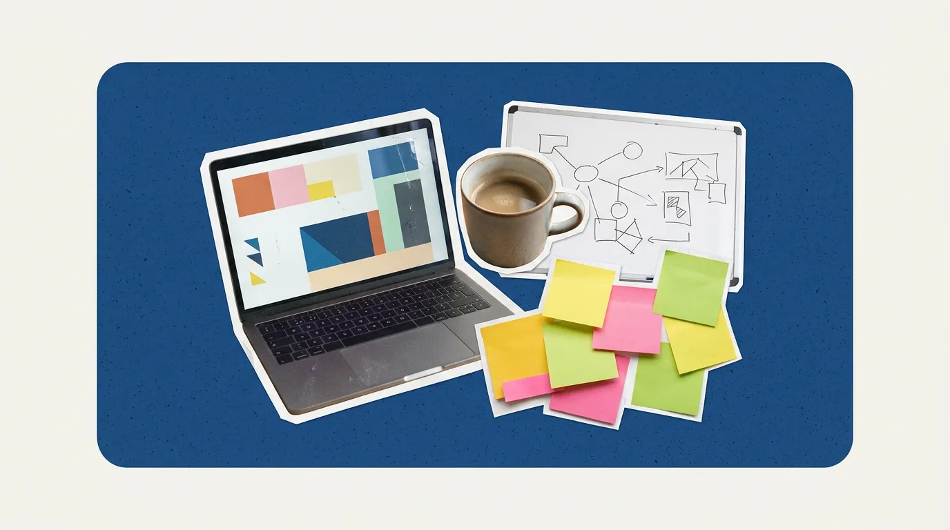 Scrapbook collage of clock, legal pad, calculator, pen representing Time and Billing Software for Attorneys