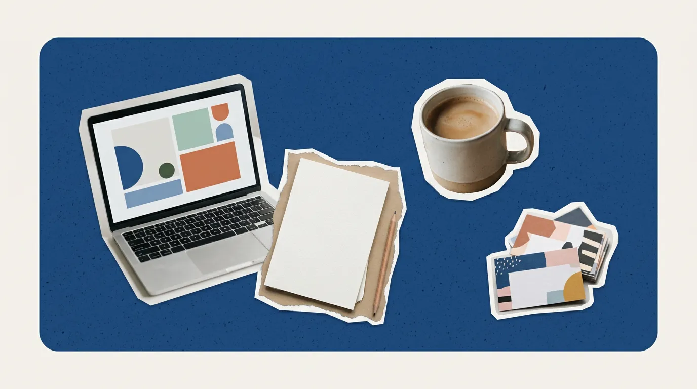 Scrapbook collage of laptop with shield, lock, network cable, monitor representing Web Filtering Software for Business