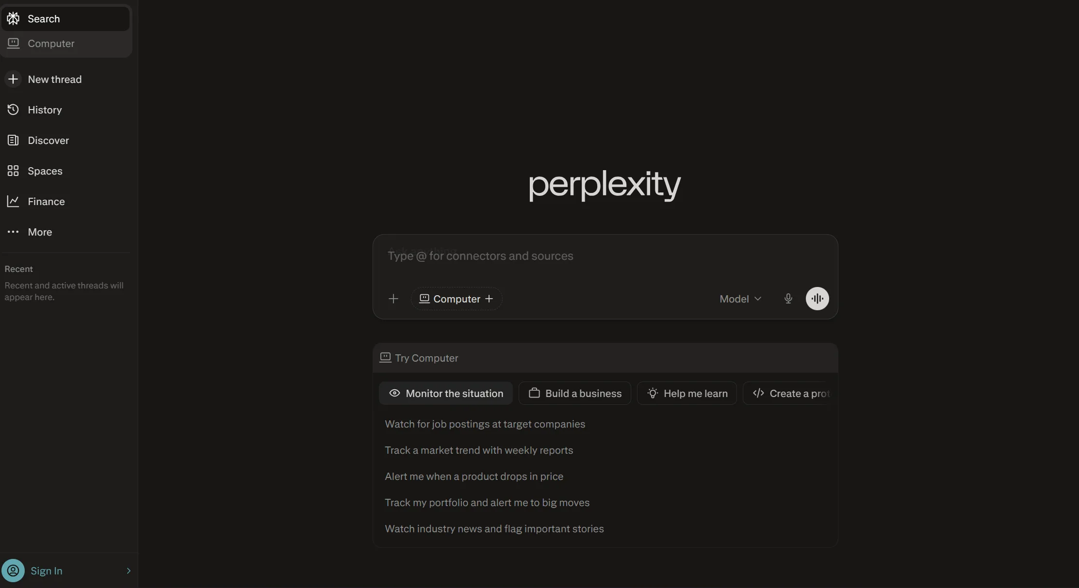 Perplexity screenshot