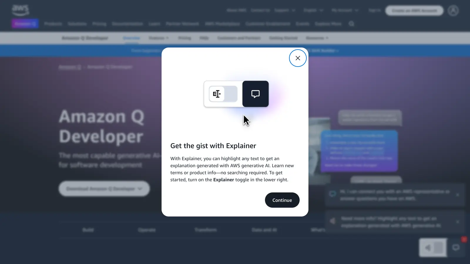 Amazon Q Developer screenshot