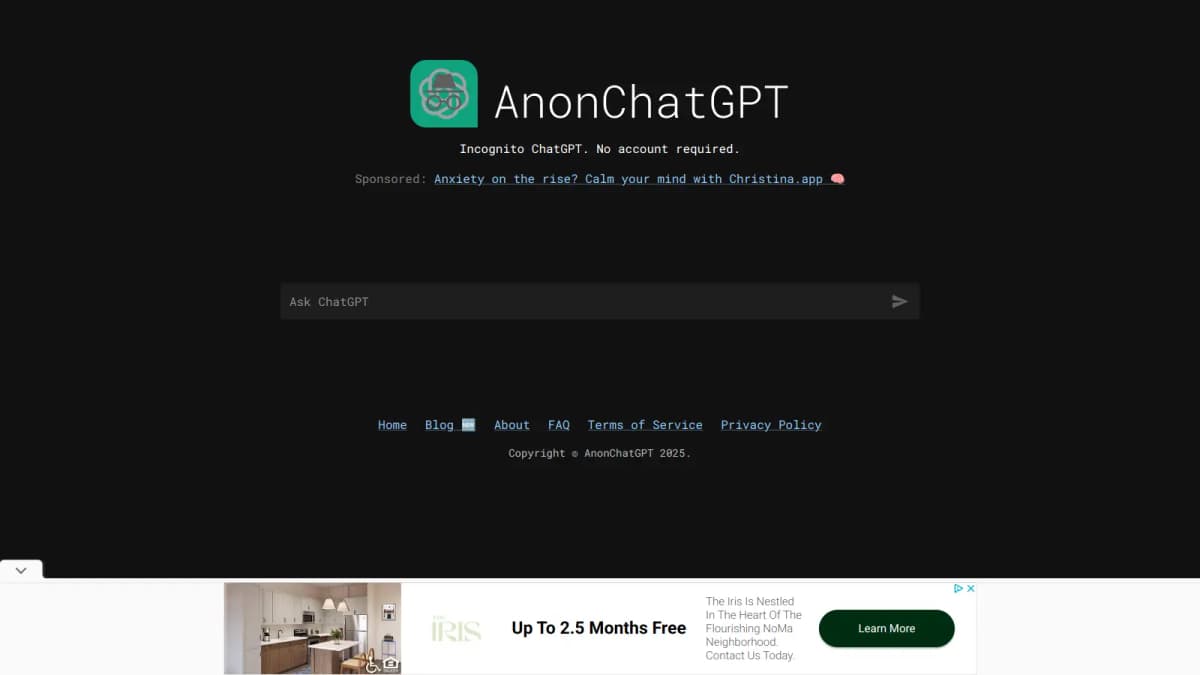 AnonChatGPT screenshot