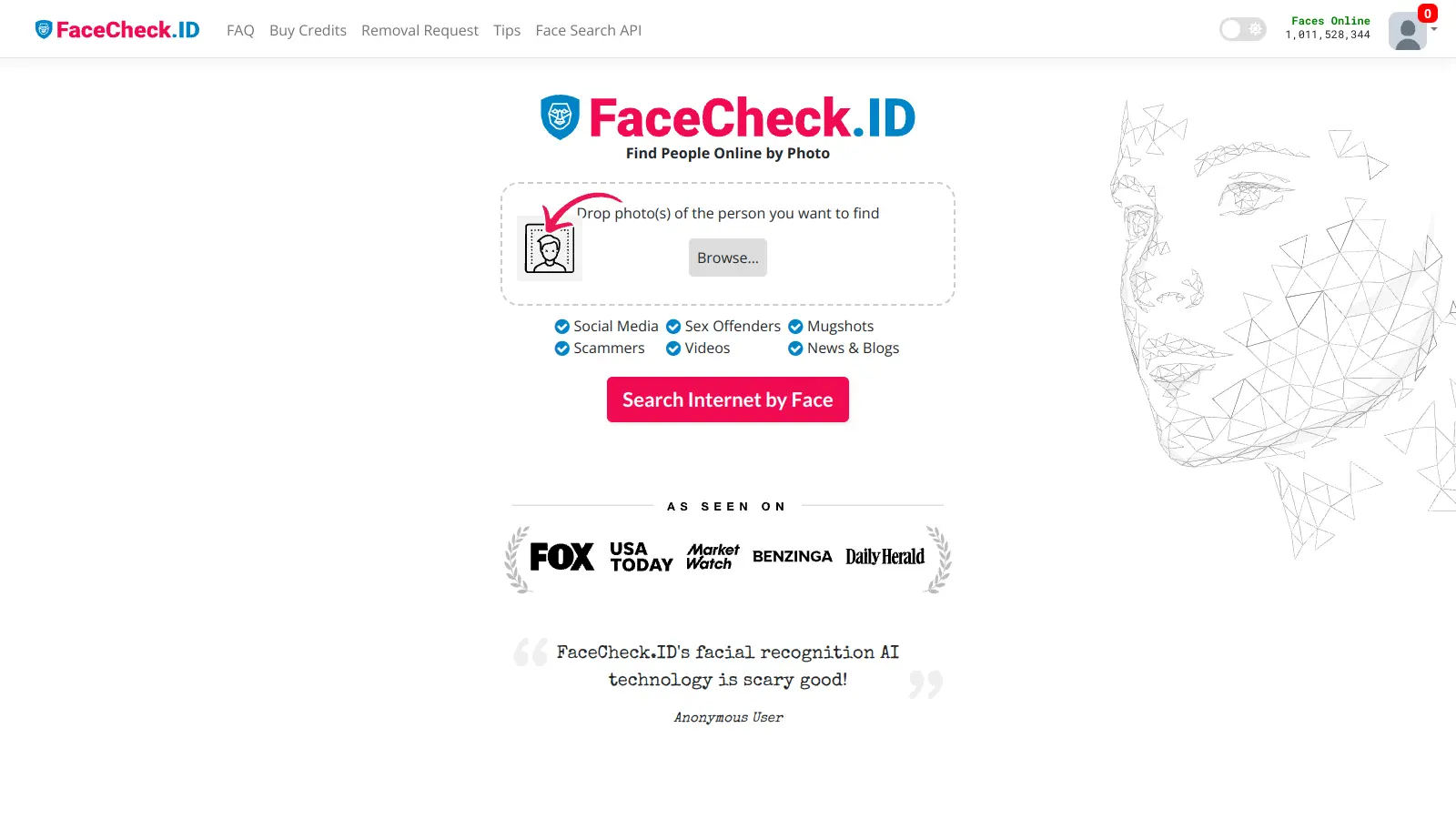 FaceCheck.ID screenshot