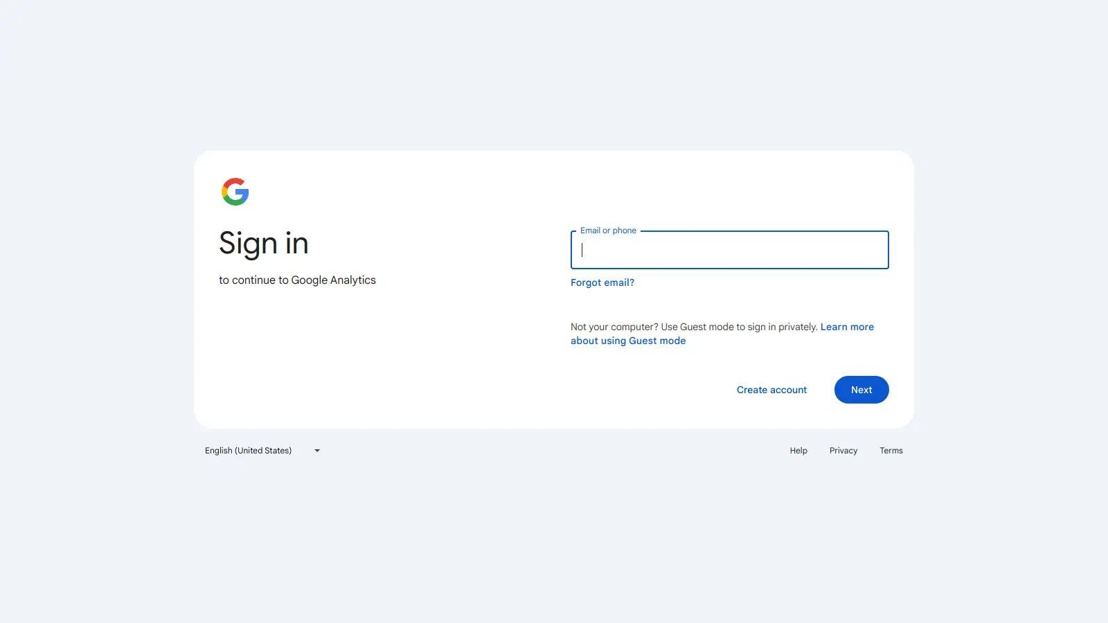 Google Analytics screenshot