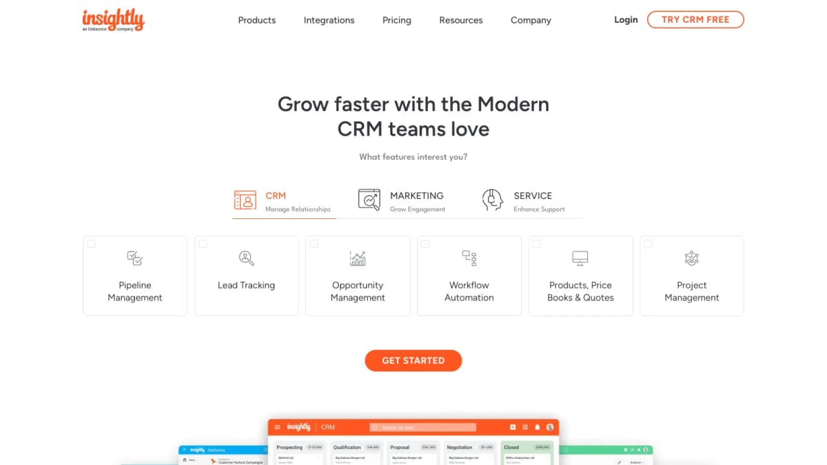 Insightly screenshot