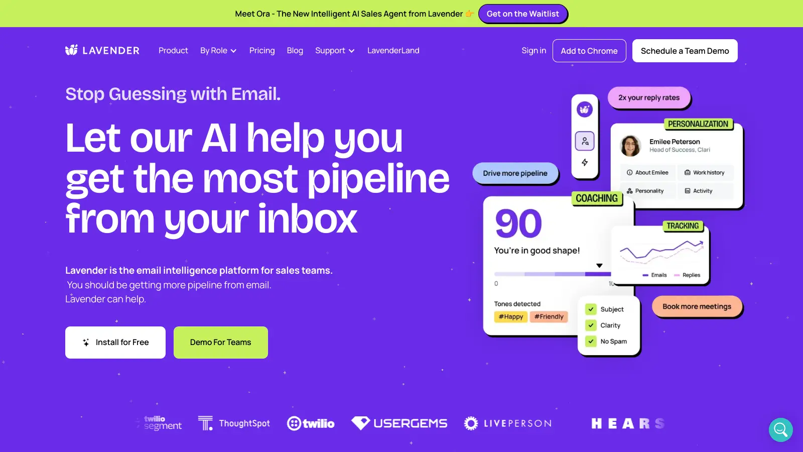 Lavender.ai screenshot