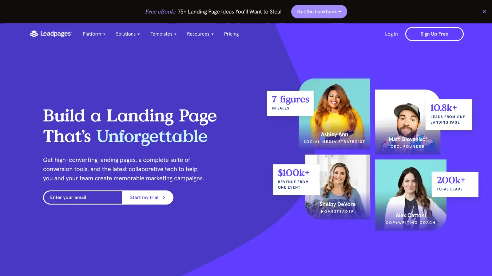 Leadpages screenshot