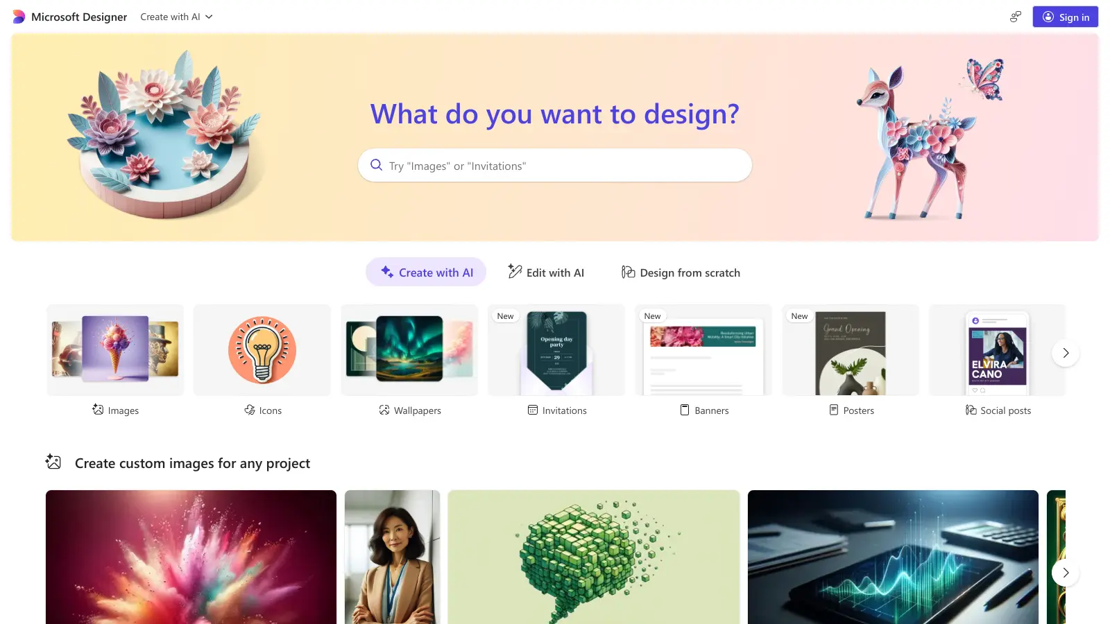 Microsoft Designer screenshot