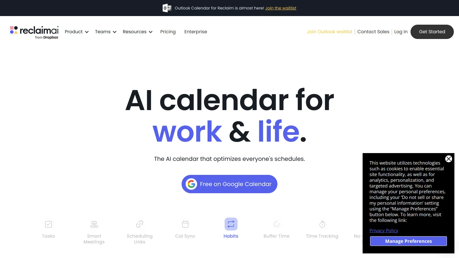 Reclaim AI screenshot