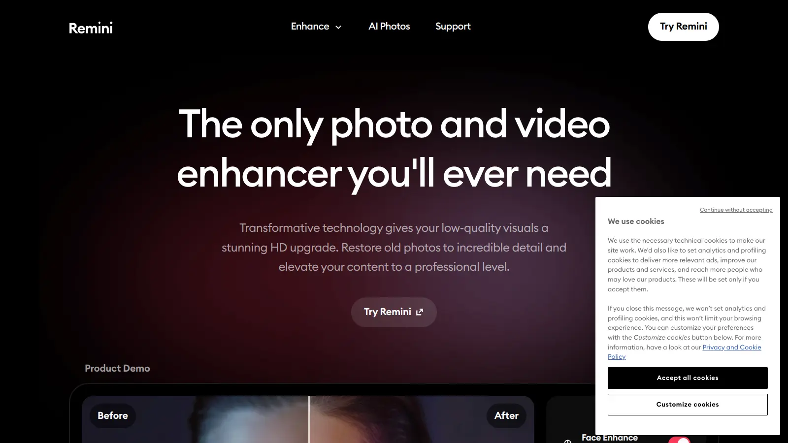 Remini AI screenshot
