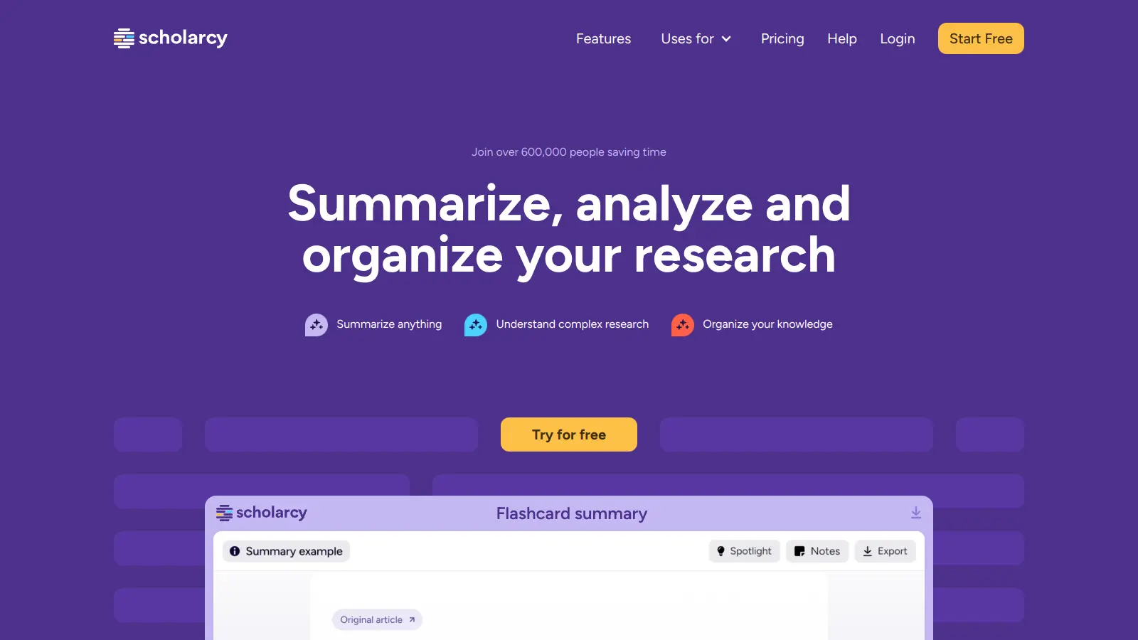 Scholarcy screenshot