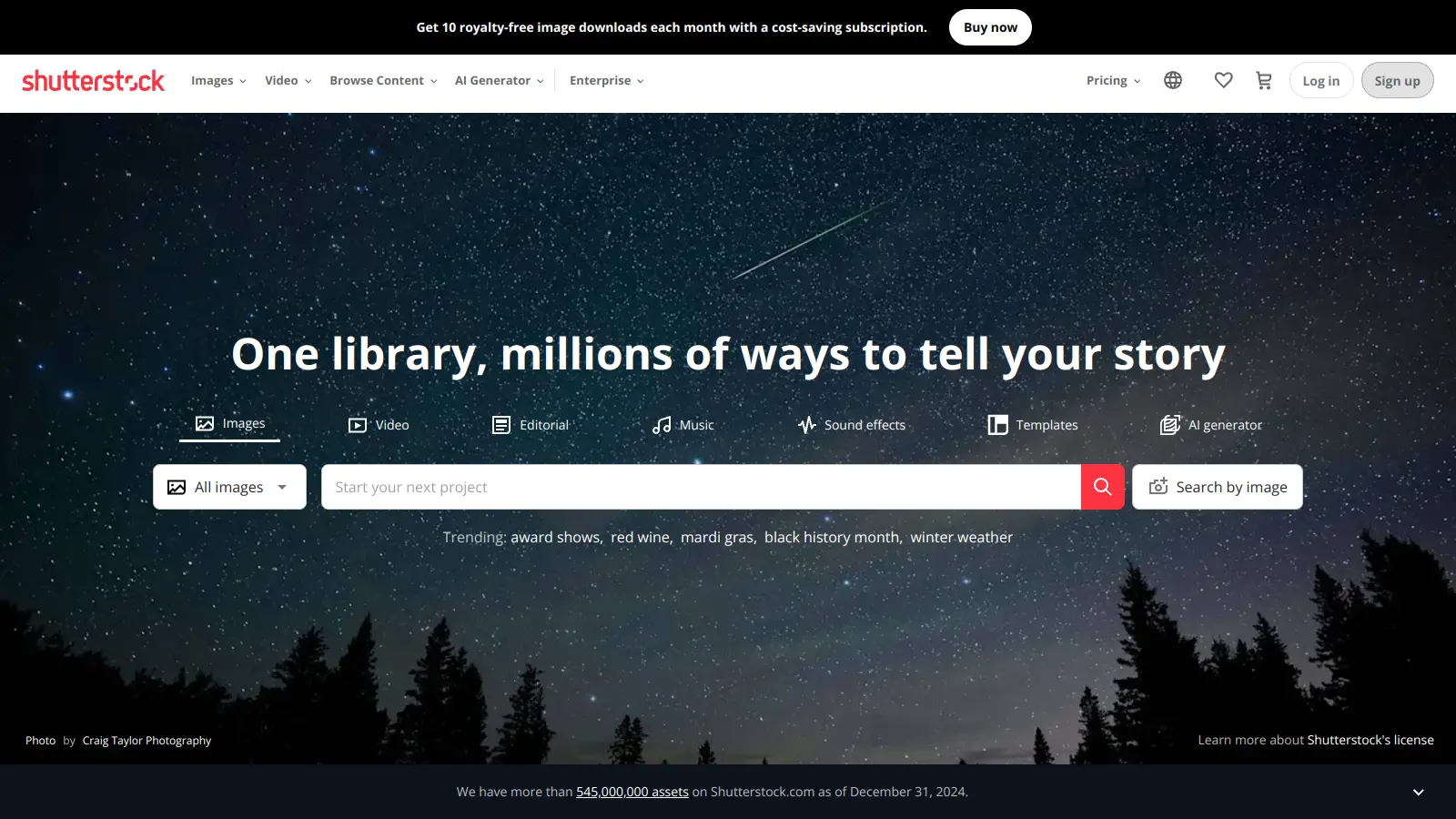 Shutterstock screenshot