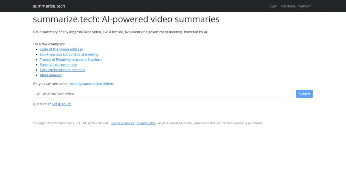 Summarize Tech screenshot