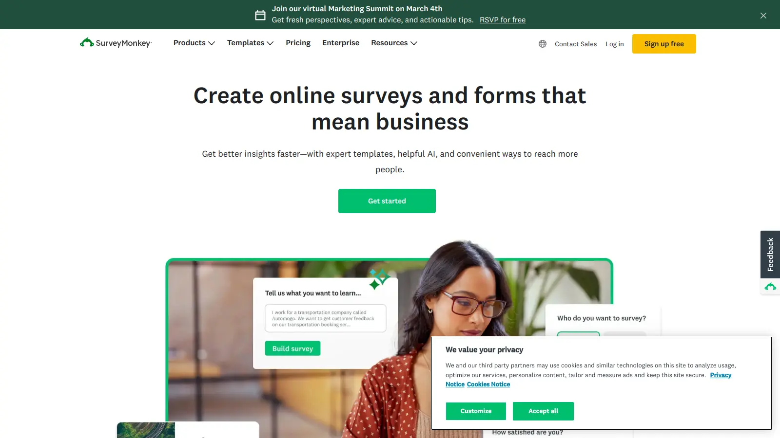 SurveyMonkey screenshot