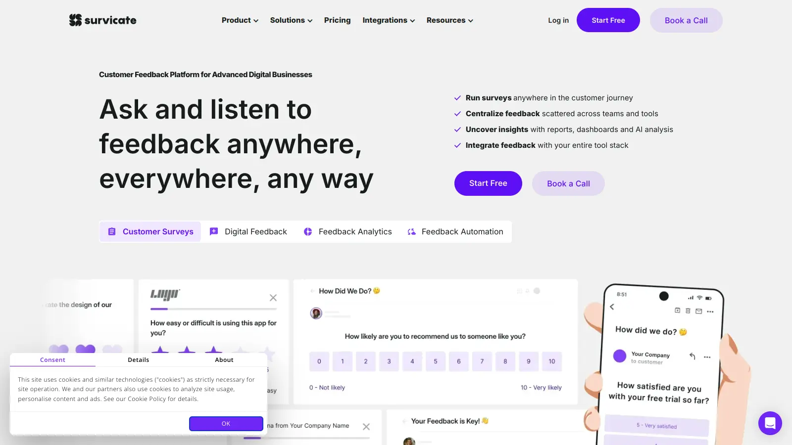 Survicate screenshot