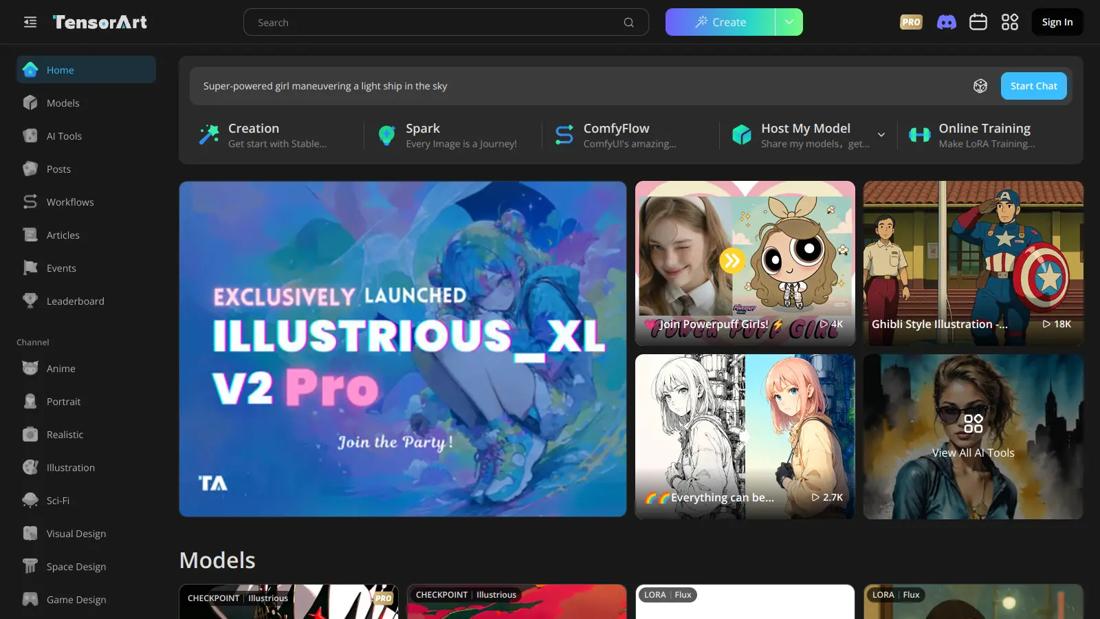 Tensor Art screenshot