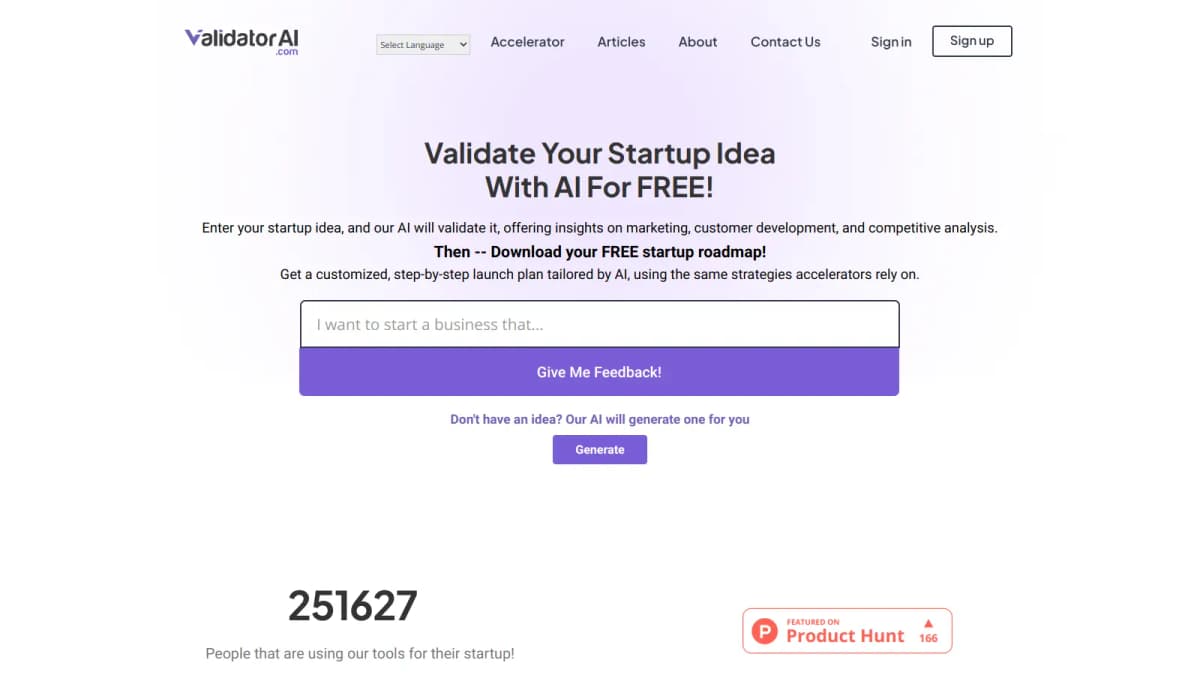 ValidatorAI screenshot